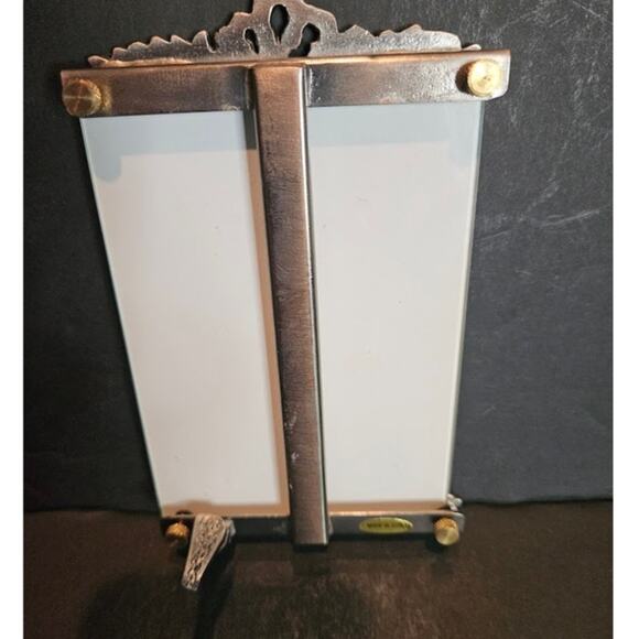 RAJ Pewter Picture Frame 3.5x7,  Screw holder for glass. Ornate top bottom, Read - Picture 4 of 7
